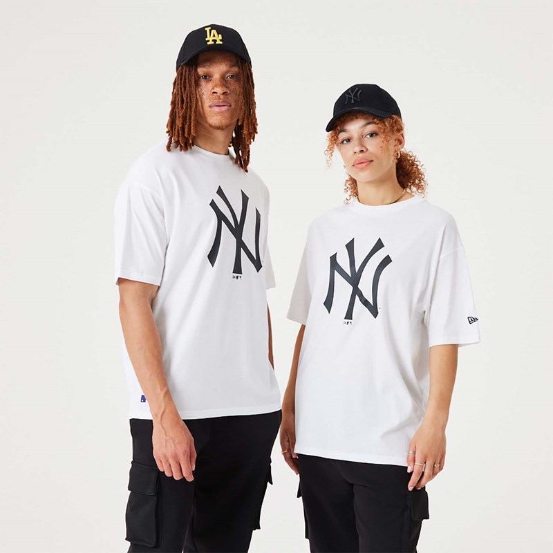 Camiseta New Era New York Yankees MLB League Essential Oversized Blancos | MC3769015