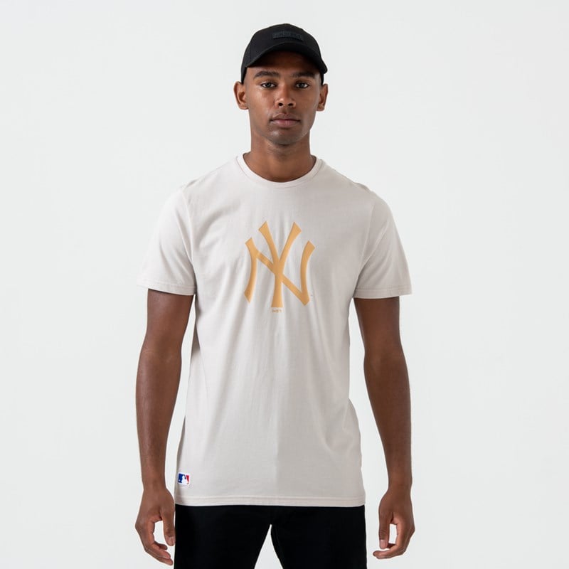 Camiseta New Era New York Yankees MLB Logo Creme | PR7623490