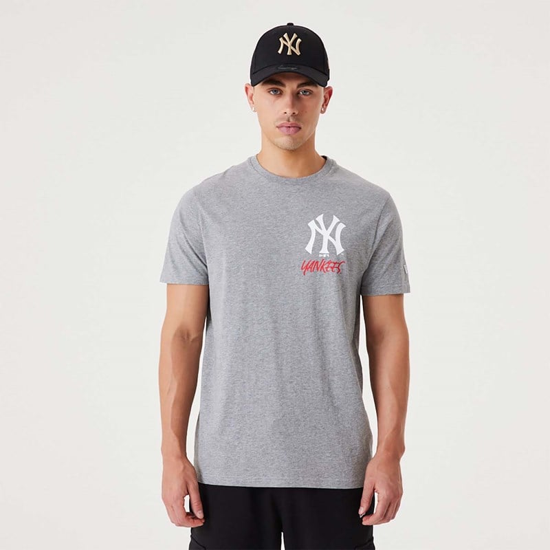 Camiseta New Era New York Yankees MLB Team Logo Estampados Medium Grises | AF6874039