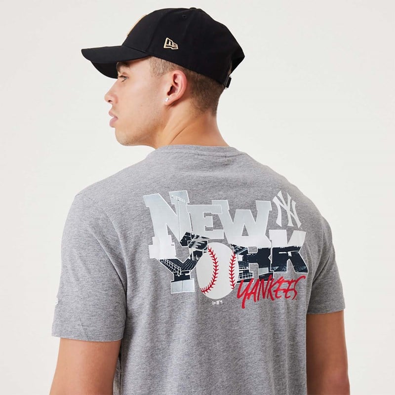 Camiseta New Era New York Yankees MLB Team Logo Estampados Medium Grises | AF6874039