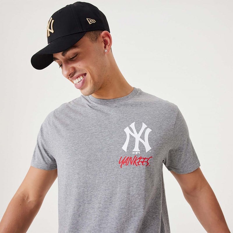 Camiseta New Era New York Yankees MLB Team Logo Estampados Medium Grises | AF6874039