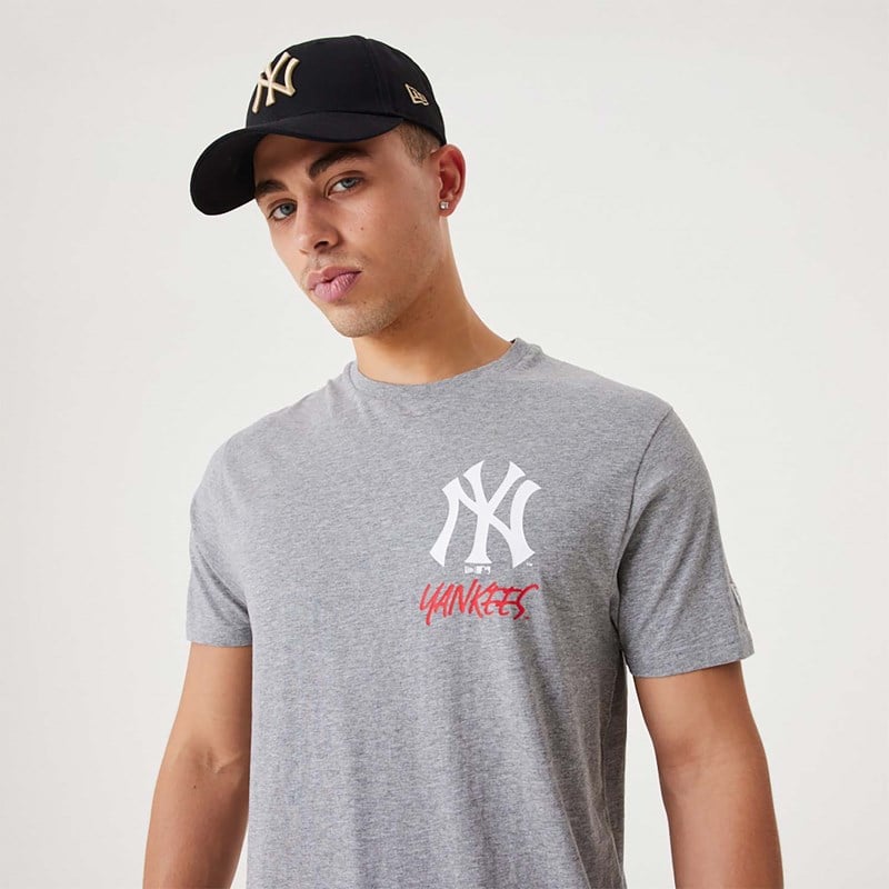 Camiseta New Era New York Yankees MLB Team Logo Estampados Medium Grises | AF6874039