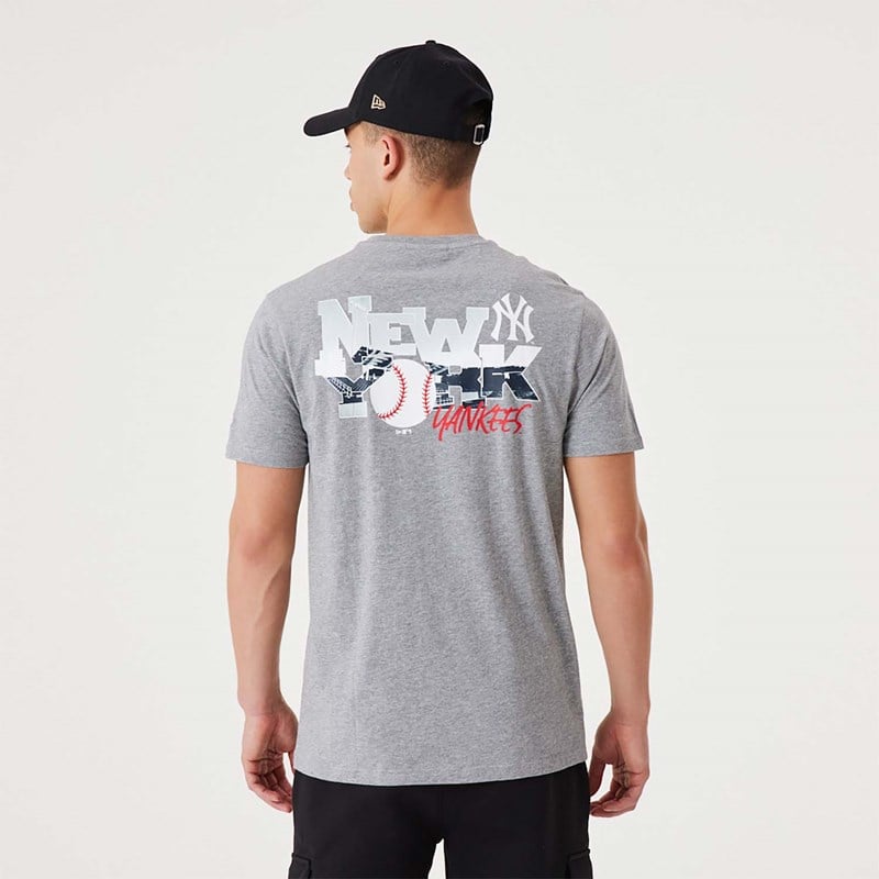 Camiseta New Era New York Yankees MLB Team Logo Estampados Medium Grises | AF6874039