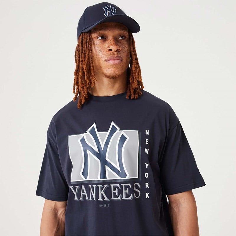 Camiseta New Era New York Yankees MLB Team Wordmark Oversized Azules | QB2785013