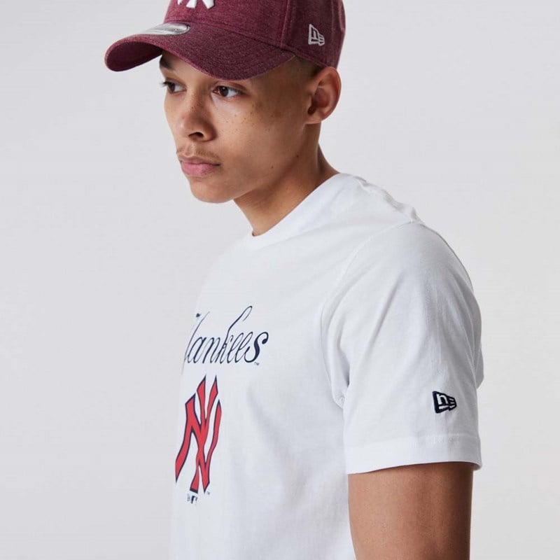 Camiseta New Era New York Yankees Script Blancos | AO8721354