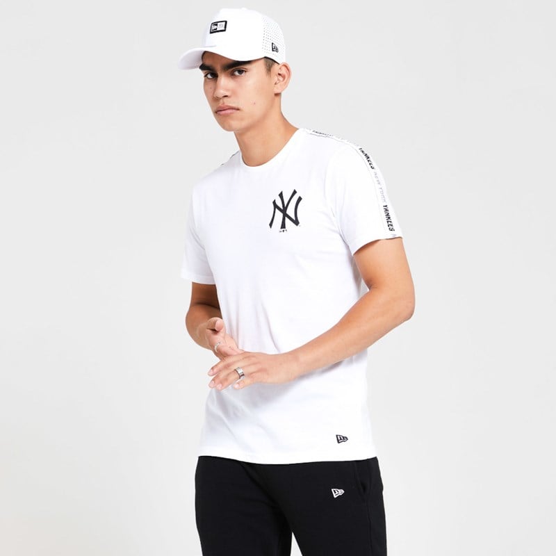 Camiseta New Era New York Yankees Sleeve Taping Blancos | OD6102348