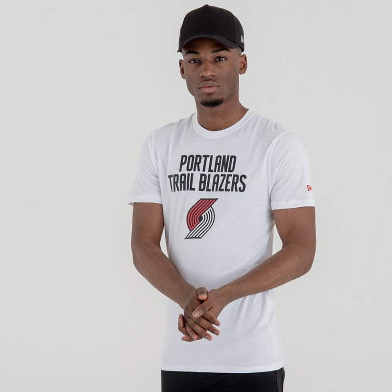 Camiseta New Era Portland Trail Blazers NBA Team Logo Blancos | EY0634719