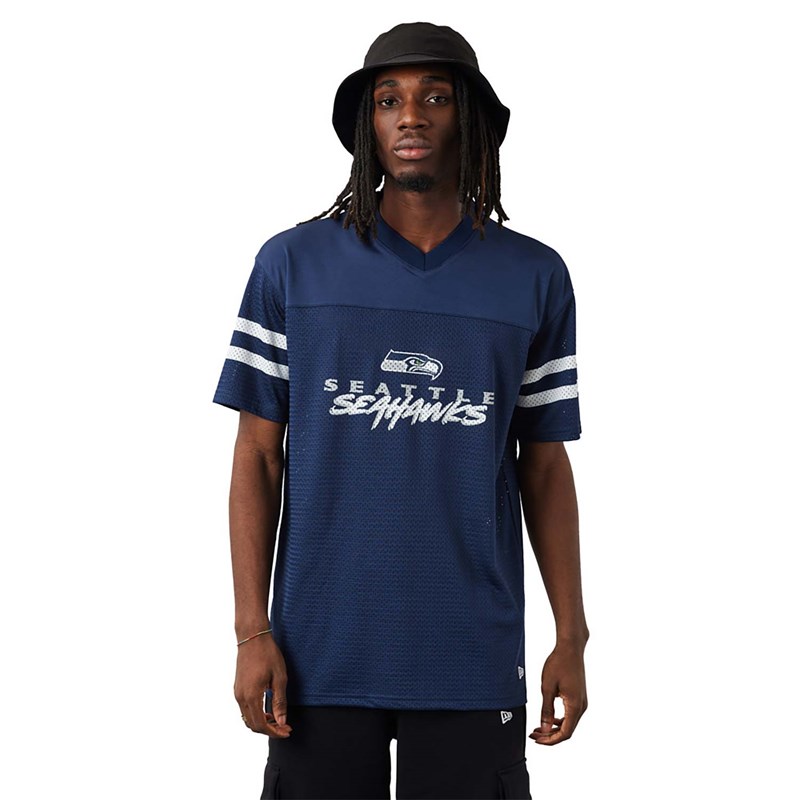 Camiseta New Era Seattle Seahawks NFL Script Jersey Azules | OL1359742