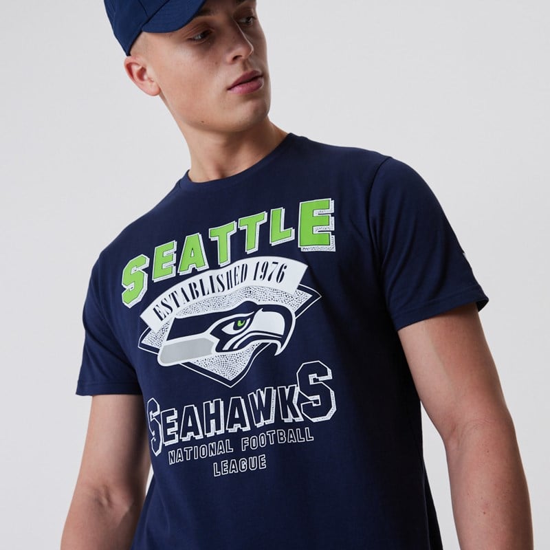 Camiseta New Era Seattle Seahawks NFL Team Wordmark Azules | NO3965107