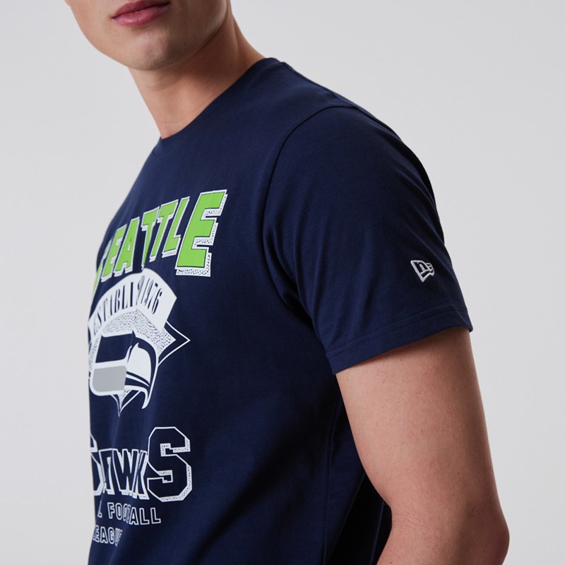 Camiseta New Era Seattle Seahawks NFL Team Wordmark Azules | NO3965107