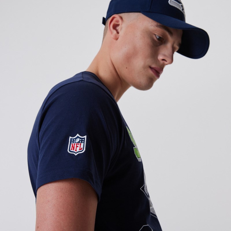 Camiseta New Era Seattle Seahawks NFL Team Wordmark Azules | NO3965107