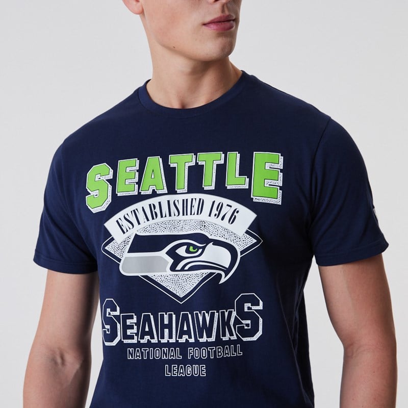 Camiseta New Era Seattle Seahawks NFL Team Wordmark Azules | NO3965107