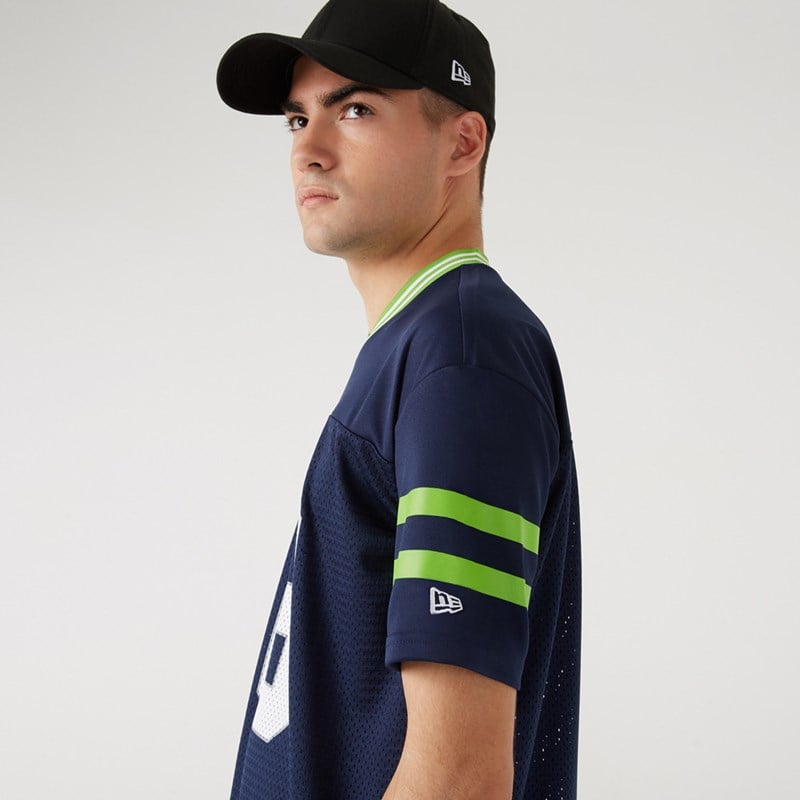 Camiseta New Era Seattle Seahawks Oversized Jersey Azules | ZK3672509