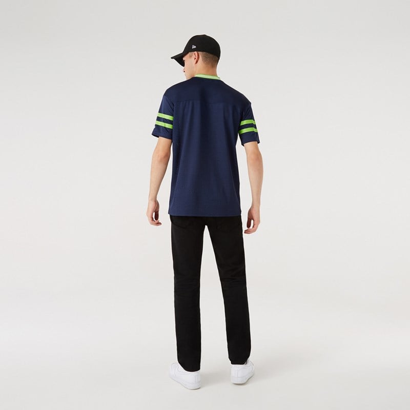 Camiseta New Era Seattle Seahawks Oversized Jersey Azules | ZK3672509