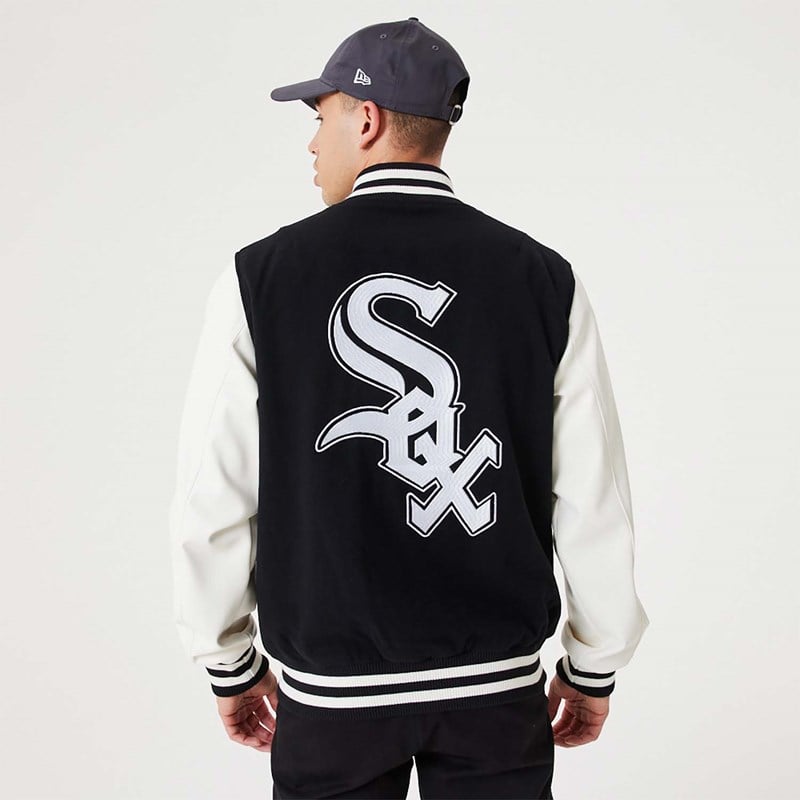 Chaquetas New Era Chicago Sox MLB Heritage Varsity Negros | UT9875241