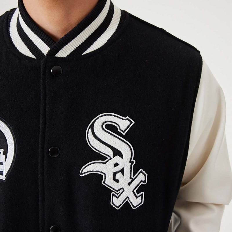 Chaquetas New Era Chicago Sox MLB Heritage Varsity Negros | UT9875241