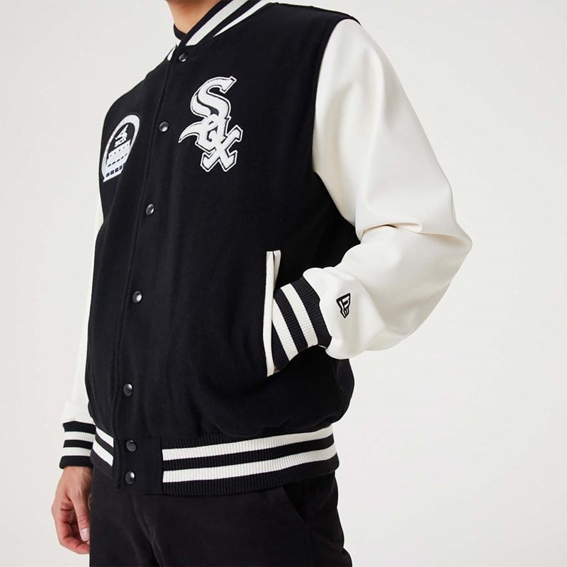 Chaquetas New Era Chicago Sox MLB Heritage Varsity Negros | UT9875241