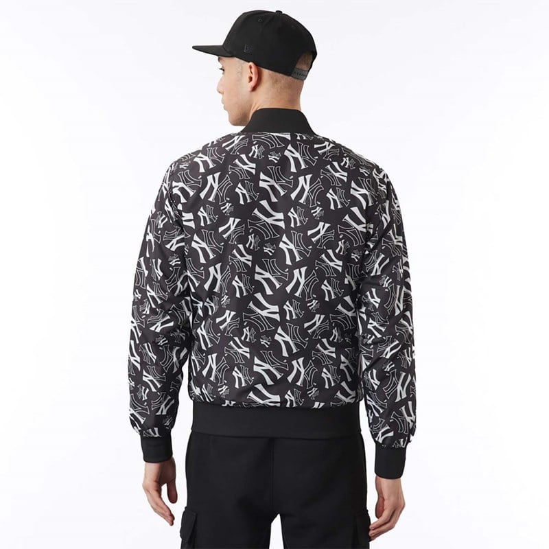 Chaquetas New Era New York Yankees Logo Print Bomber Negros | MU5821043