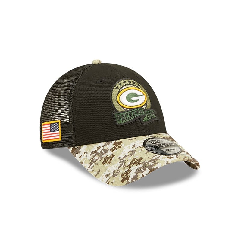 Gorras De Camionero New Era Bay Packers NFL Salute To Service Gorras Negros | MJ5398217