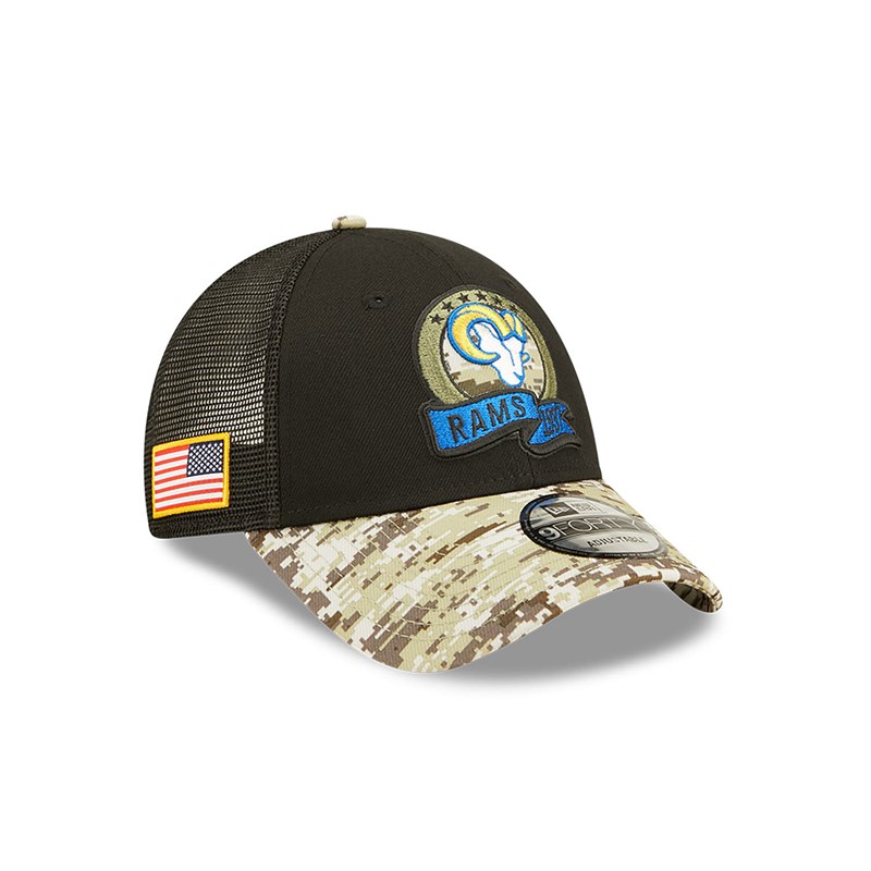 Gorras De Camionero New Era La Rams NFL Salute To Service Gorras Negros | DM5274389