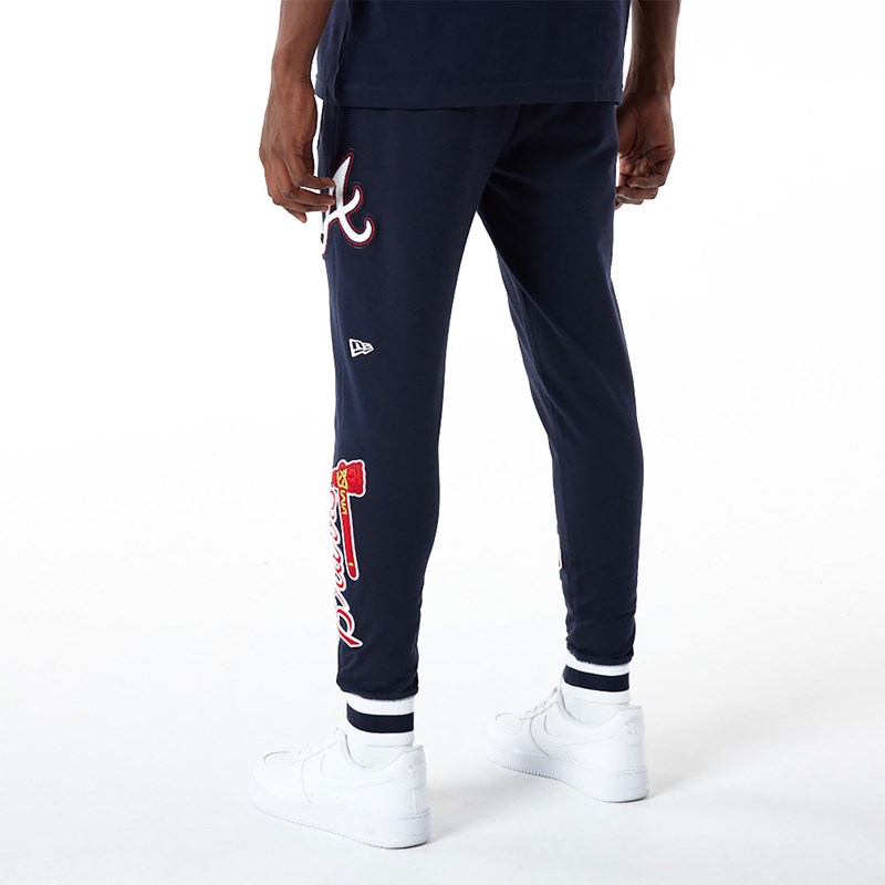 Pantalones Jogger New Era Atlanta Braves MLB Logo Select Azules | KY0617982