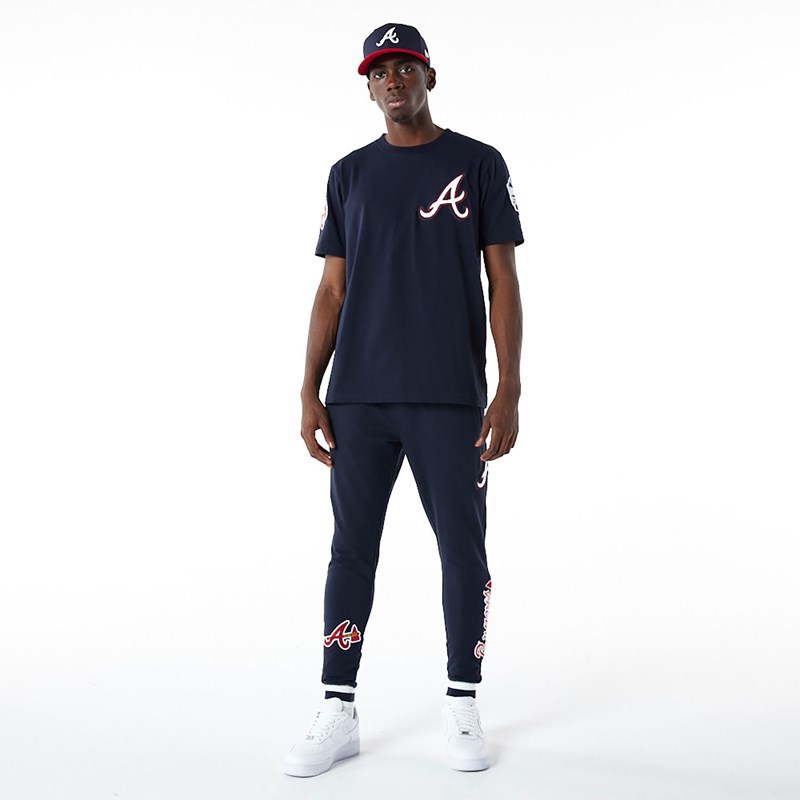 Pantalones Jogger New Era Atlanta Braves MLB Logo Select Azules | KY0617982