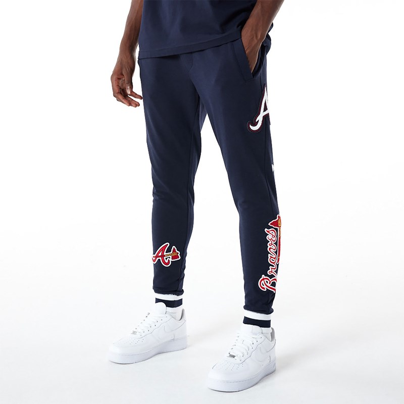 Pantalones Jogger New Era Atlanta Braves MLB Logo Select Azules | KY0617982