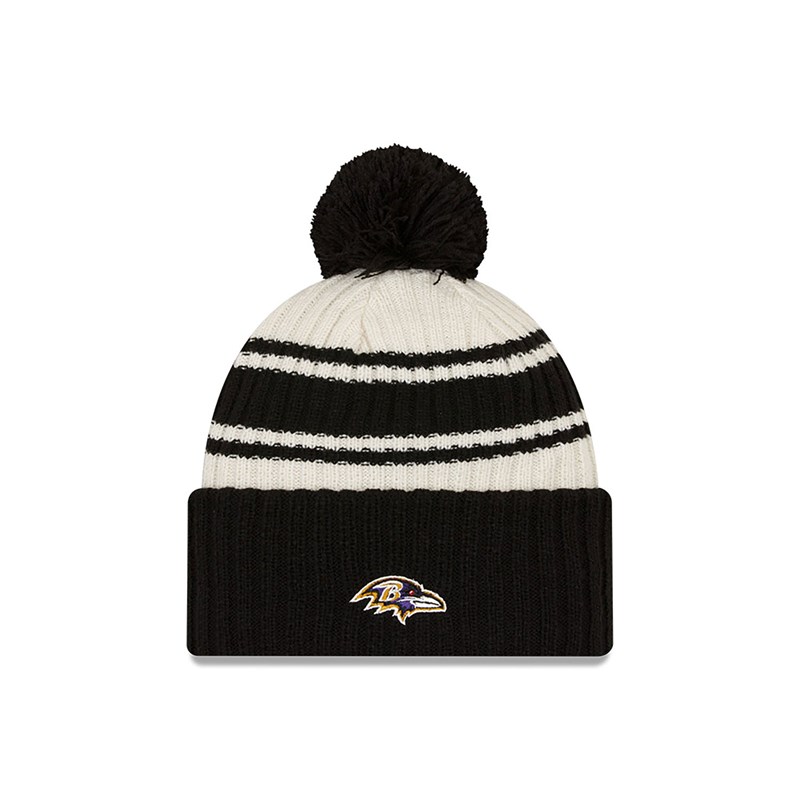 Prendas De Punto New Era Baltimore Ravens NFL Sideline Beanie Gorras Negros | DJ4591270