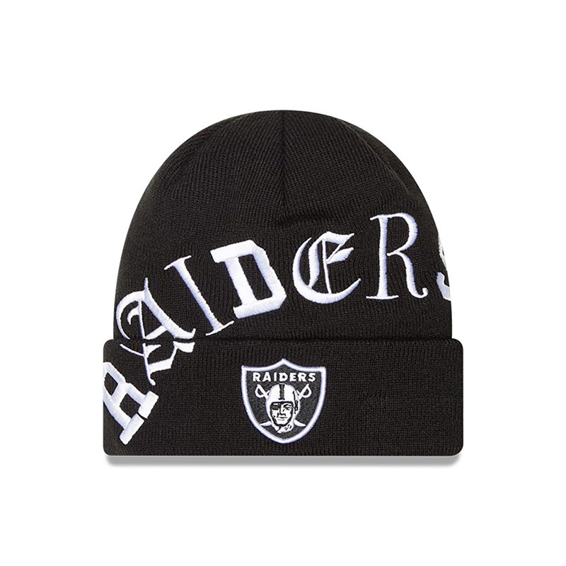 Prendas De Punto New Era Las Vegas Raiders Blackletter Negros | DQ7903246