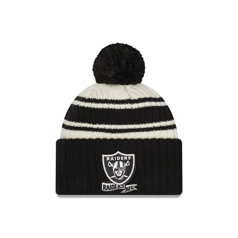 Prendas De Punto New Era Las Vegas Raiders NFL Sideline Beanie Gorras Negros | ZR0743568