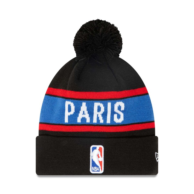 Prendas De Punto New Era NBA Paris Games Beanie Gorras Negros | PD9142876