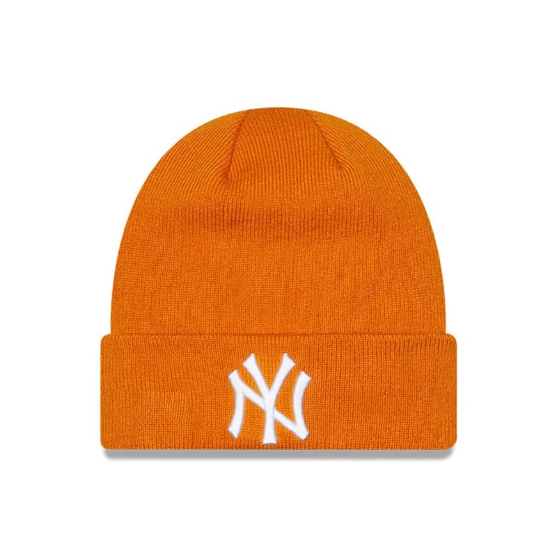 Prendas De Punto New Era New York Yankees League Essential Beanie Gorras Naranjas | FE1274953