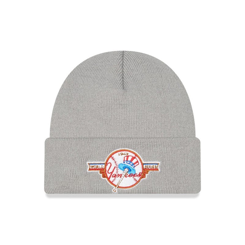 Prendas De Punto New Era New York Yankees Series Beanie Gorras Grises | GL6589210