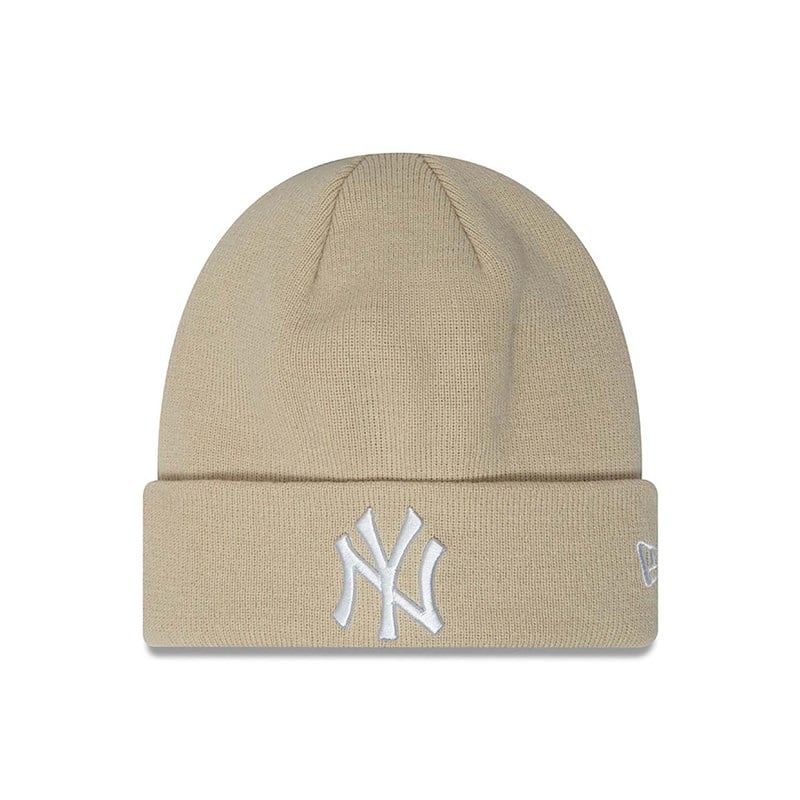 Prendas De Punto New Era New York Yankees Essential Cuff Beanie Gorras Creme | HS1275340