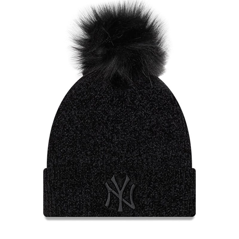 Prendas De Punto New Era New York Yankees Chenille Womens Bobble Beanie Gorras Negros | PW9564108