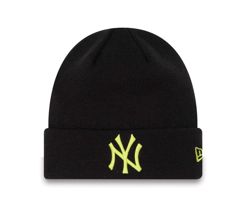 Prendas De Punto New Era New York Yankees League Essentials Cuff Beanie Gorras Negros | RW3827146