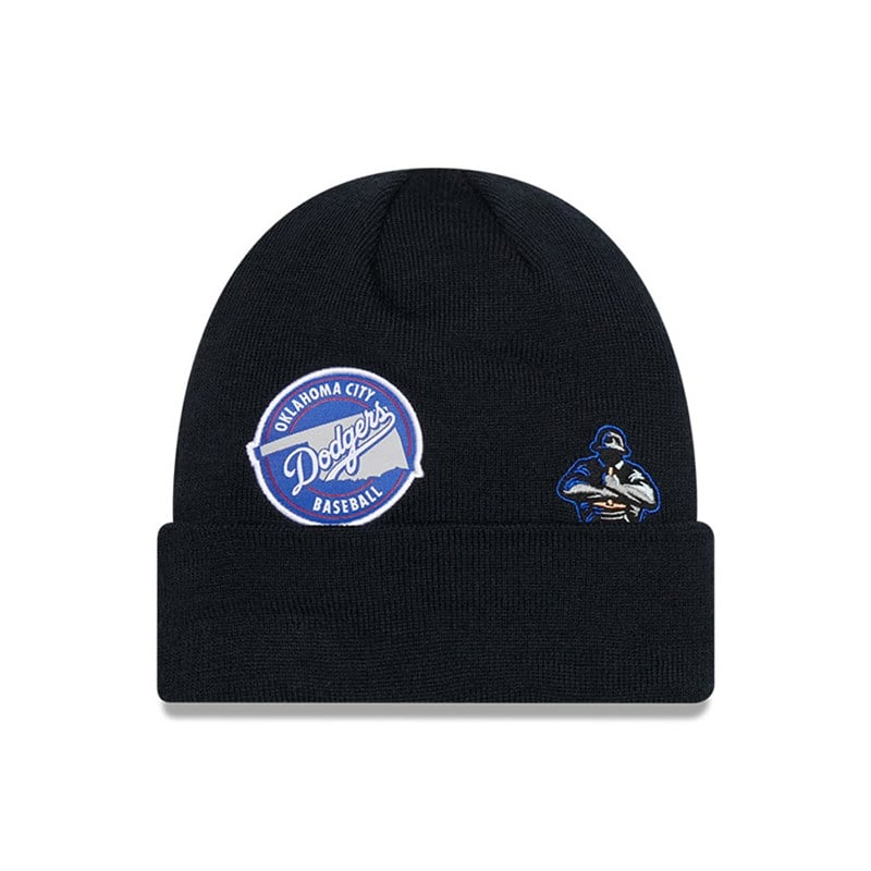 Prendas De Punto New Era Oklahoma City Dodgers MLB Patch Beanie Gorras Azules | XS2365041