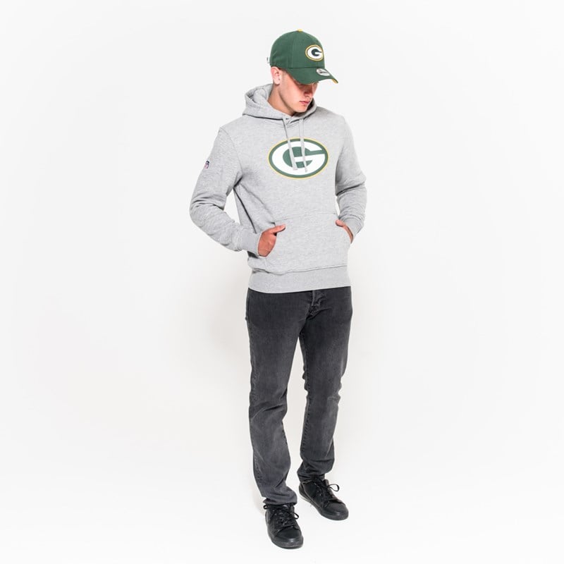 Sudadera Con Capucha New Era Bay Packers Team Logo Grises | JH2043196