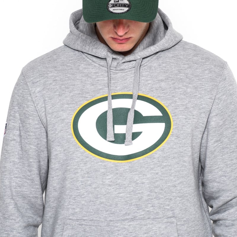 Sudadera Con Capucha New Era Bay Packers Team Logo Grises | JH2043196