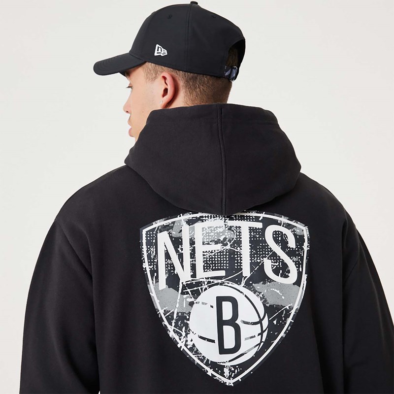 Sudadera Con Capucha New Era Brooklyn Nets NBA Infill Team Logo Pullover Negros | EH4512970