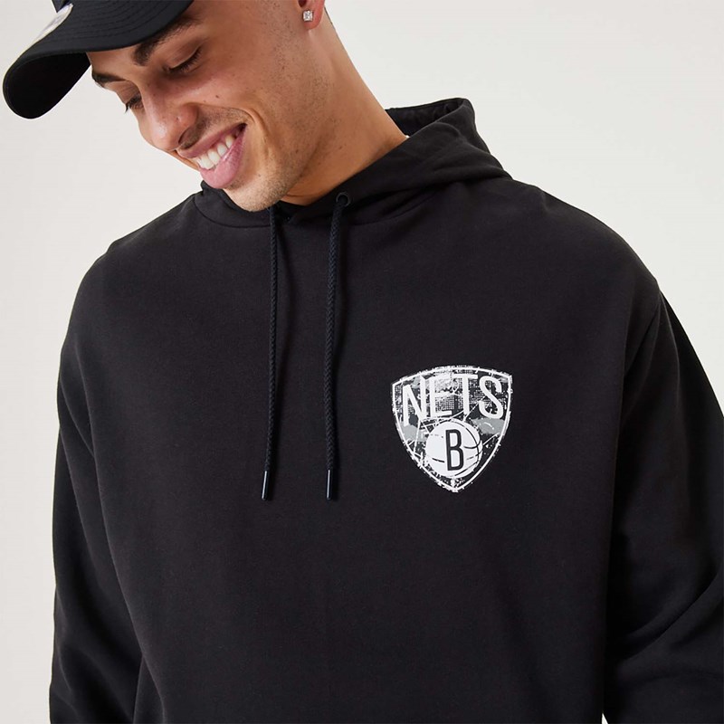 Sudadera Con Capucha New Era Brooklyn Nets NBA Infill Team Logo Pullover Negros | EH4512970