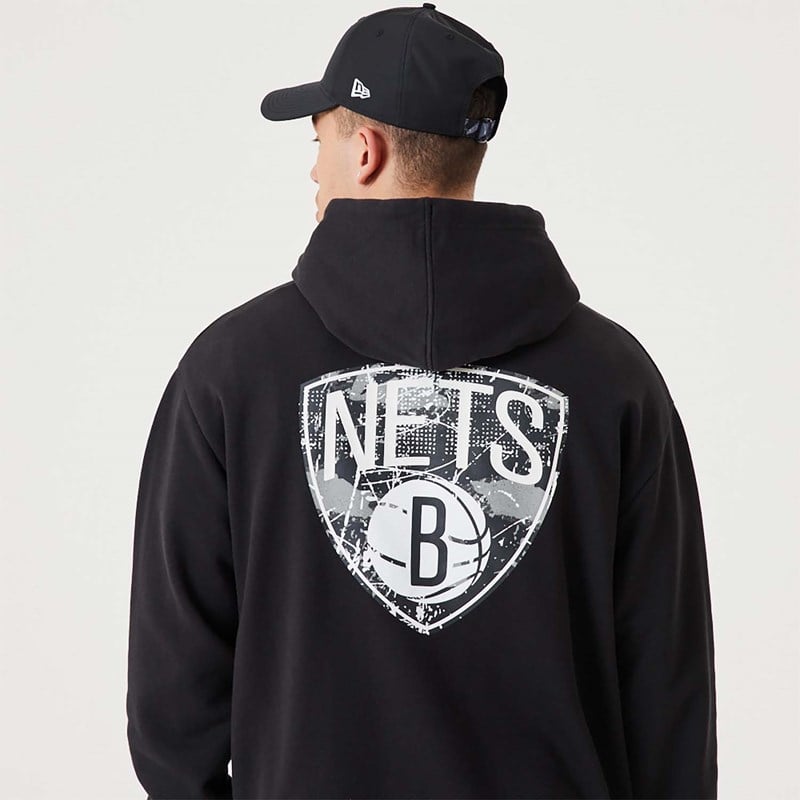 Sudadera Con Capucha New Era Brooklyn Nets NBA Infill Team Logo Pullover Negros | EH4512970