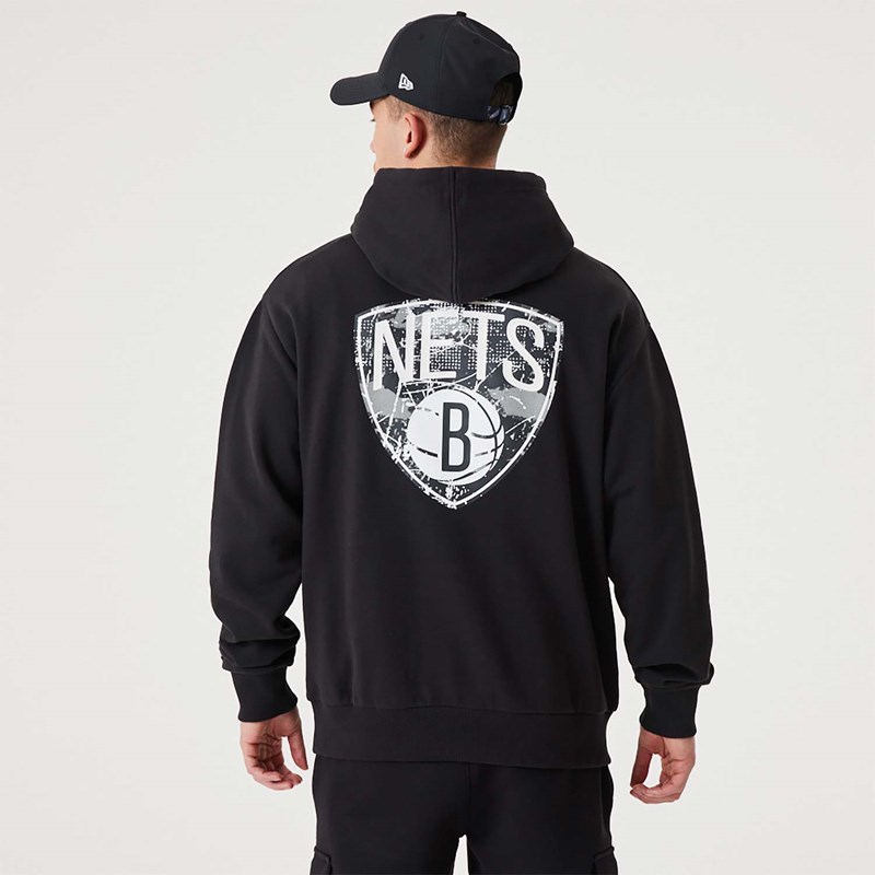 Sudadera Con Capucha New Era Brooklyn Nets NBA Infill Team Logo Pullover Negros | EH4512970