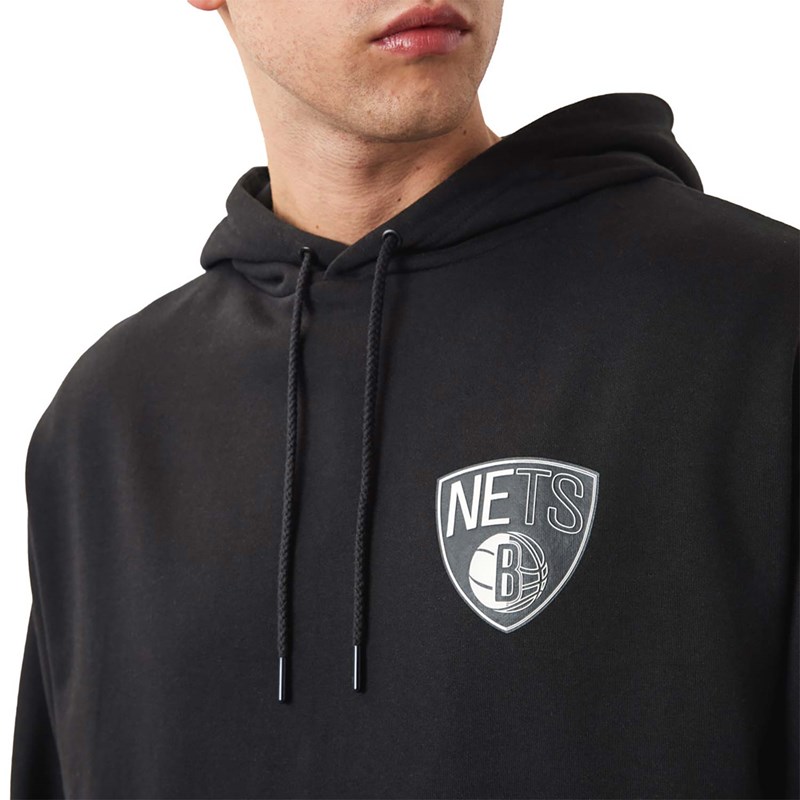 Sudadera Con Capucha New Era Brooklyn Nets NBA Team Logo Negros | OQ9736182