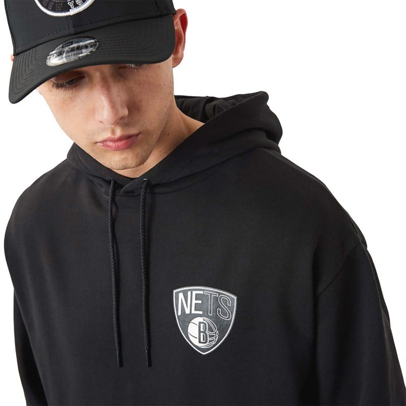 Sudadera Con Capucha New Era Brooklyn Nets NBA Team Logo Negros | OQ9736182