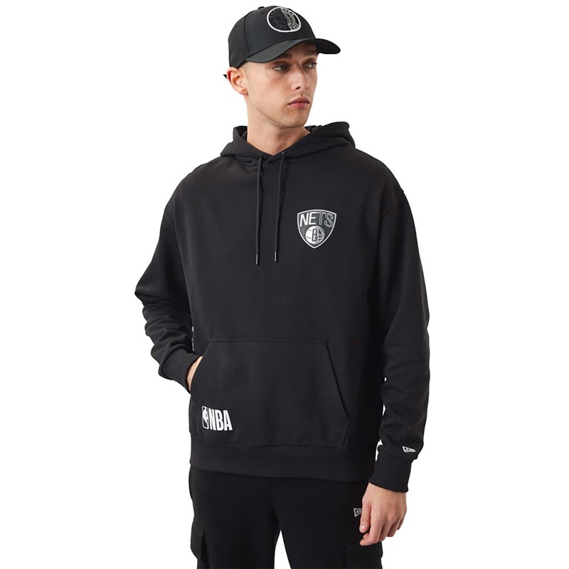 Sudadera Con Capucha New Era Brooklyn Nets NBA Team Logo Negros | OQ9736182