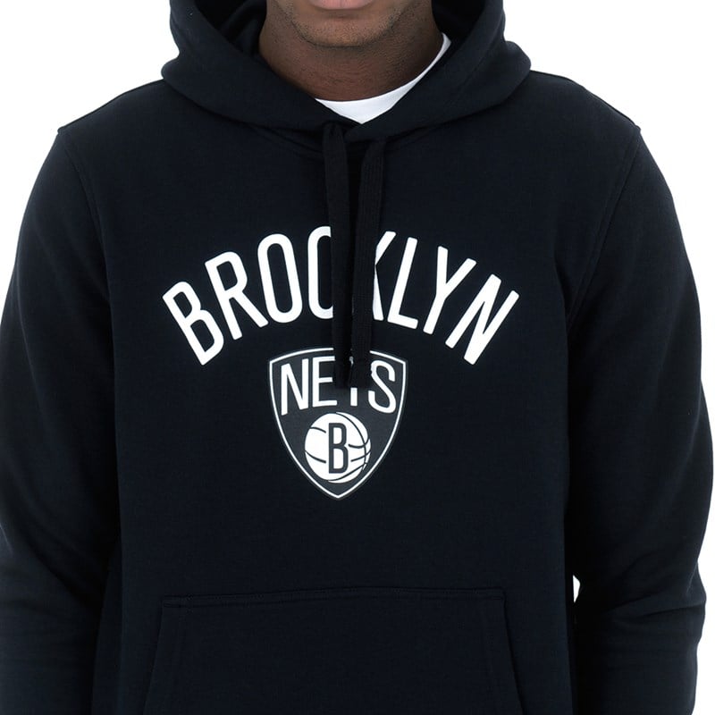 Sudadera Con Capucha New Era Brooklyn Nets Negros | UQ4120786