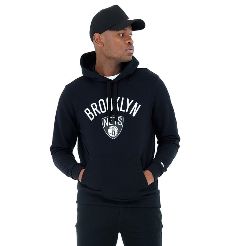 Sudadera Con Capucha New Era Brooklyn Nets Negros | UQ4120786