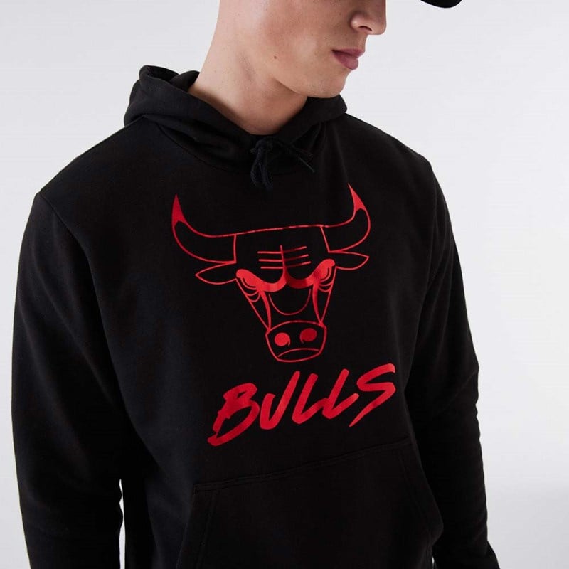 Sudadera Con Capucha New Era Chicago Bulls NBA Negros | EV3184206