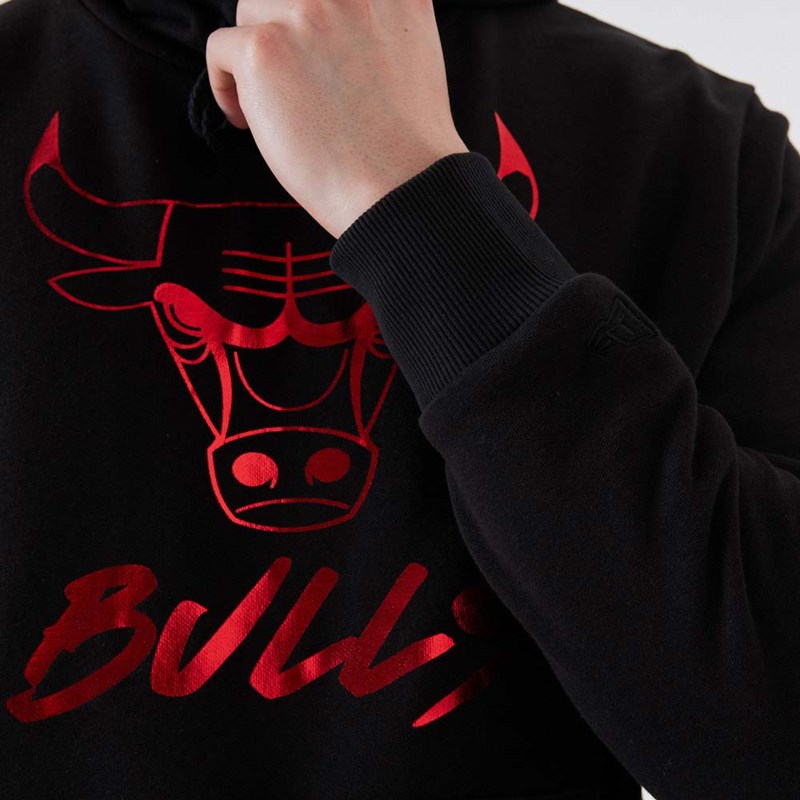 Sudadera Con Capucha New Era Chicago Bulls NBA Negros | EV3184206